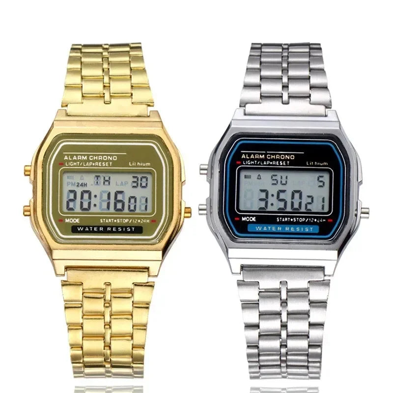 Sport Watch Man Digital Led Fashion Luxury Stainless Steel Square Wristwatch Electronic Womens Watches Male Clock Reloj Hombre