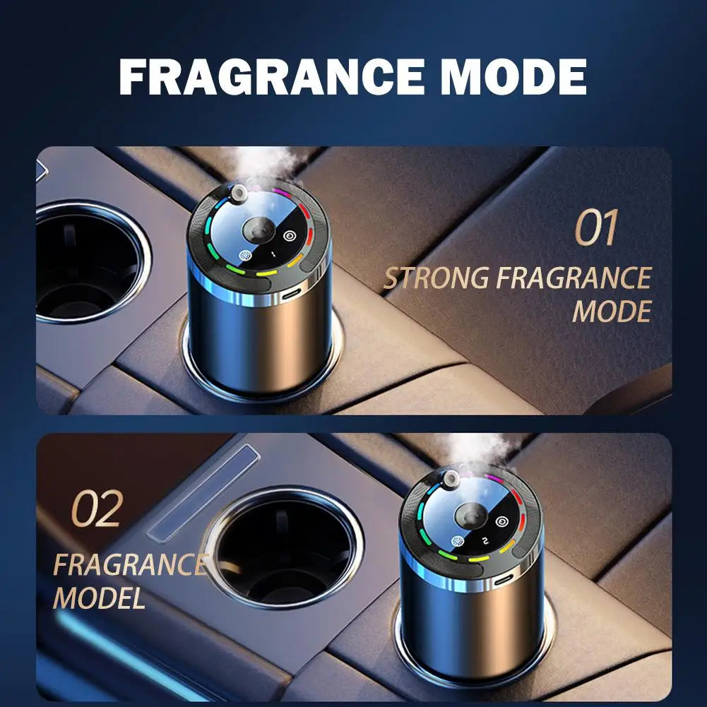 Car Perfume Diffuser Device Intelligent Auto Interior Decoration Humidifier Ambient Light Rechargeable Aroma Diffuser Ornament