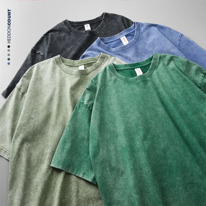 Quality Oversized Acid Washed Y2K T Shirt men Vintage T-shirts Streetwear Mineral Wash Tee Shirts boy Loose Luxury Brand Tops - Live Store 4U