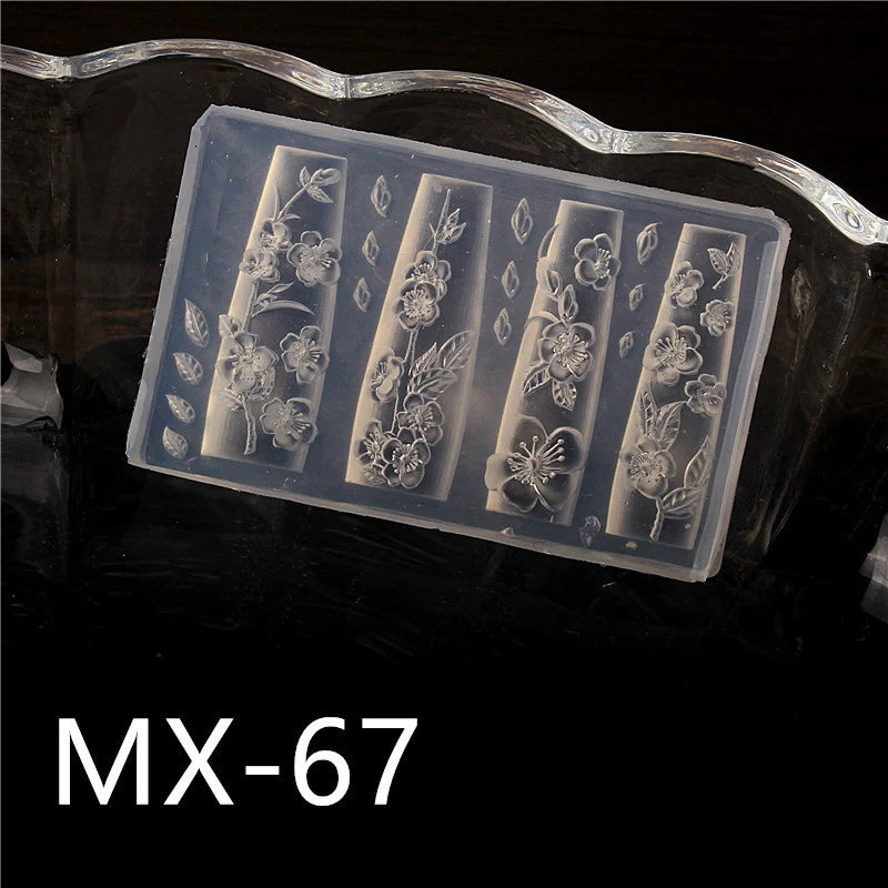 1 Pcs Tulip Sea Shell Jellyfish Goldfish Starfish 3D Acrylic Nail Mold Nail Decorations DIY Silicone Manicure Mold Nail Art Mold