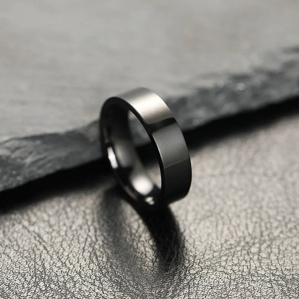 Fashion Charm Jewelry Ring for Men Women Stainless Steel Black Rings Wedding Engagement High Quality Matte Male Accessory - Live Store 4U