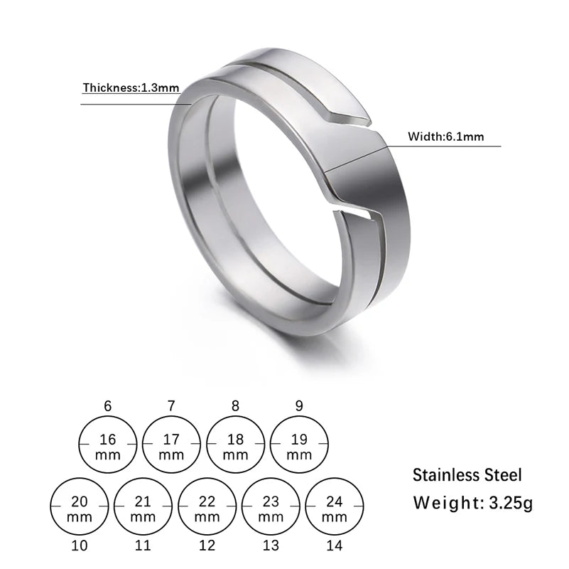 Skyrim Fashion Simple Stainless Steel Couple Ring for Men Women Casual Finger Rings Jewelry Engagement Anniversary Gift 2025 New - Live Store 4U