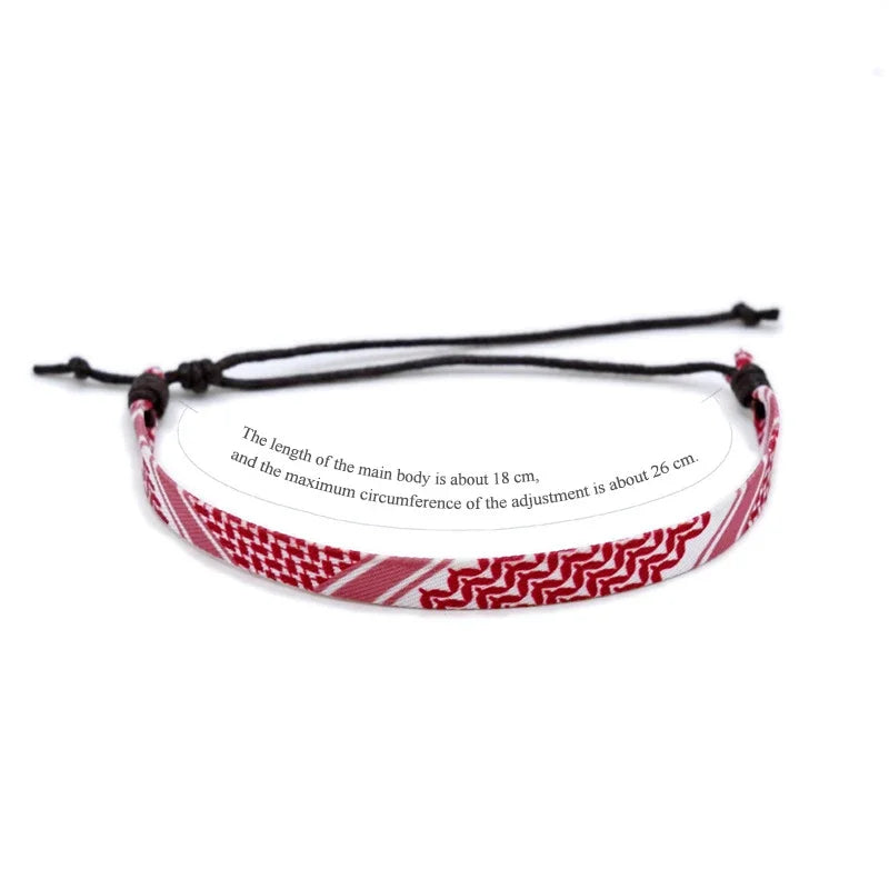 Palestine Bracelet for Men Women Geometric Polka Dot Multicolor Hand Weave Arabic Style Gaza Flag Jewelry Accessories Bracelets