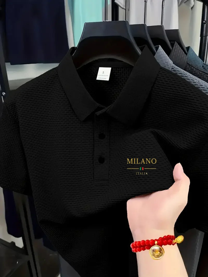 Cool POLO Shirt for men casual wear lapel button-down solid color men's vintage shirt S-2XL