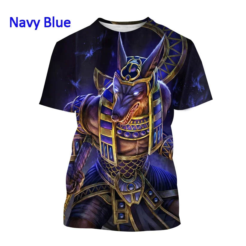 Anubis 3D T-shirt Ancient Egyptian God Eye of Egypt Pharaoh Anubis Wolf Unisex Harajuku Casual Short Sleeve Top