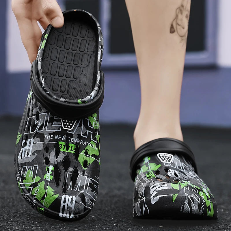 Big Size 49 Men's Sandals Summer Outdoor Beach Shoes Thick Soles Non-slip Garden Shoes Eva Soft Slippers Clogs