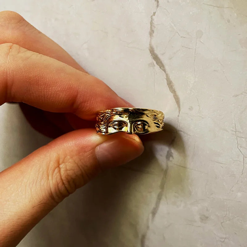 Retro Half Face Venus Ring For Men Women Greek Mythology Vintage Punk Gothic Art Open Ring Unisex Accessories Designer Jewelry - Live Store 4U