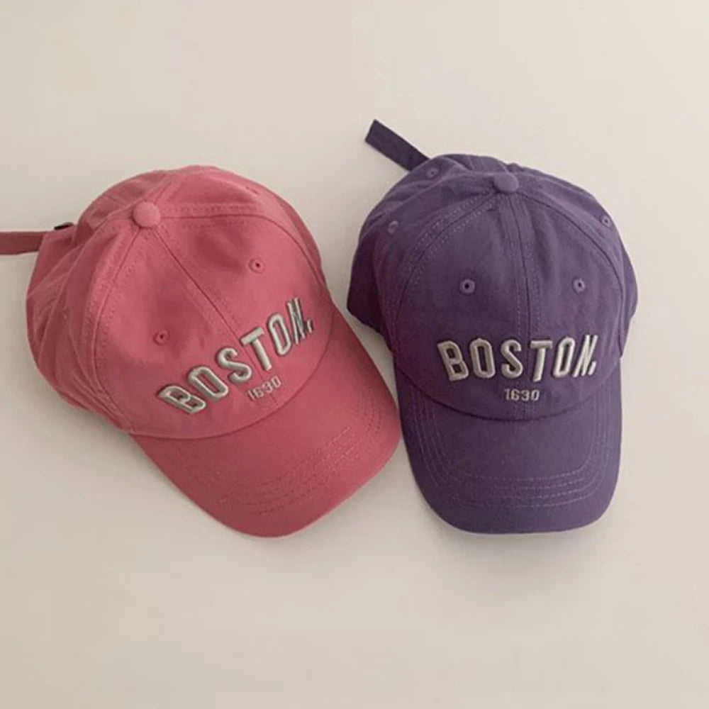 Children's Hats Boys And Girls Four Seasons Korean Version Of The Embroidered Letters Duck Tongue Cap Fashion Baby Baseball Cap