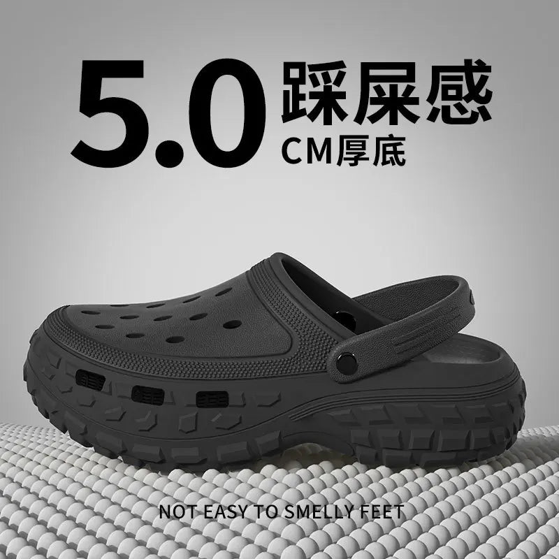 2025 Men's Holes Slippers Summer Men Fashion Garden Clogs Slippers Outdoor Beach Slippers New Unisex House Holes Shoes Fashion