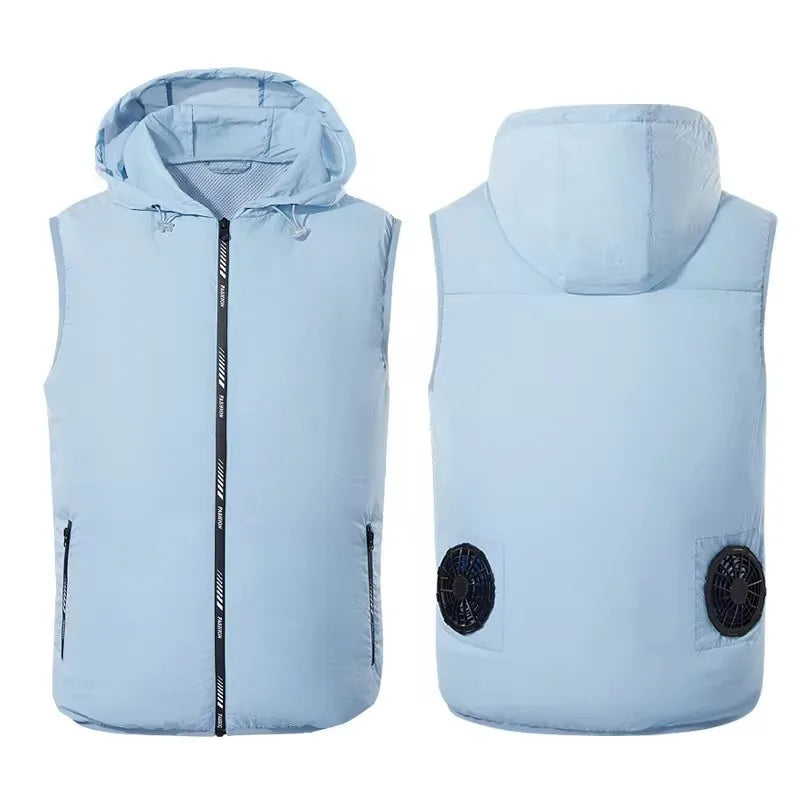 Summer Sport Fan Air Condition Cool Man Woman Travel Ultralight Brand Outdoor Vest Clothes Jacket Sun Windbreaker Fishing Worker - Live Store 4U