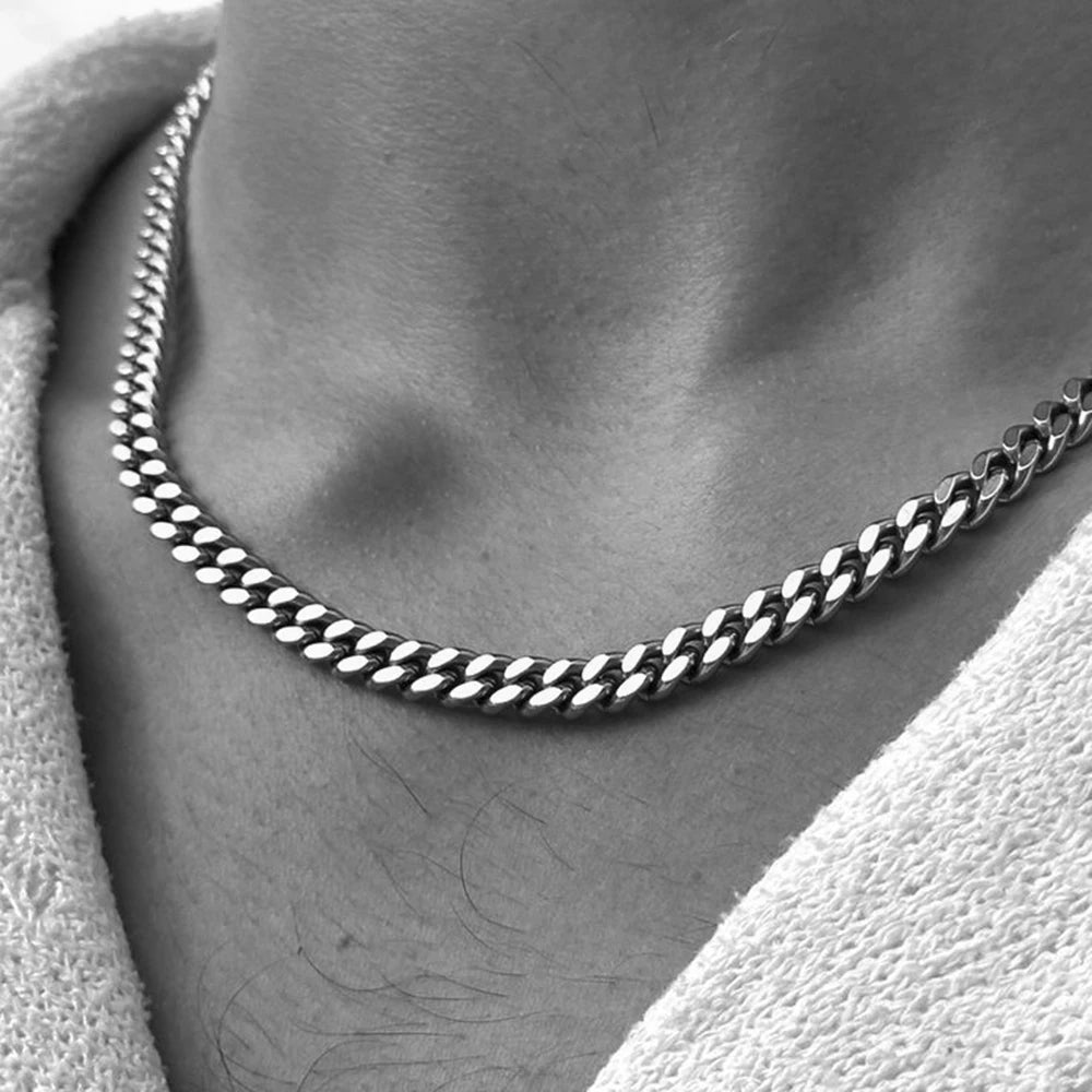 Vnox 3/5/7/9mm Thick Cuban Chain Necklaces for Men Women,Simple Miami Curb Links Collar,Waterproof Stainless Steel Unisex Chain - Live Store 4U