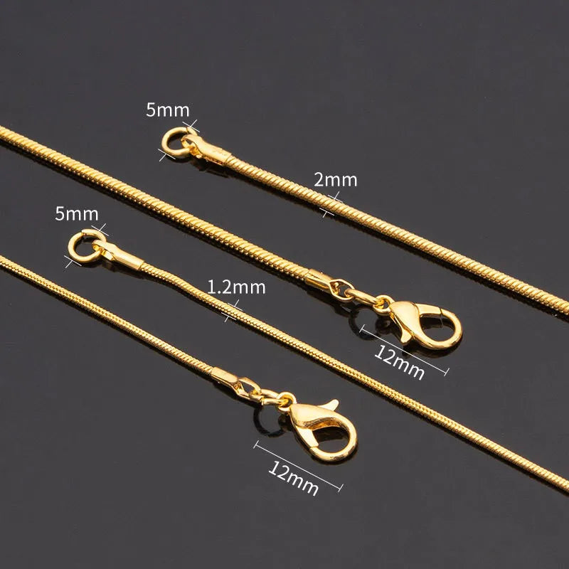 Vintage Gold Color Stainless Steel Snake Chain Necklace For Women Fashion Clavicle Chain Necklace Men Party Jewelry Accessories - Live Store 4U