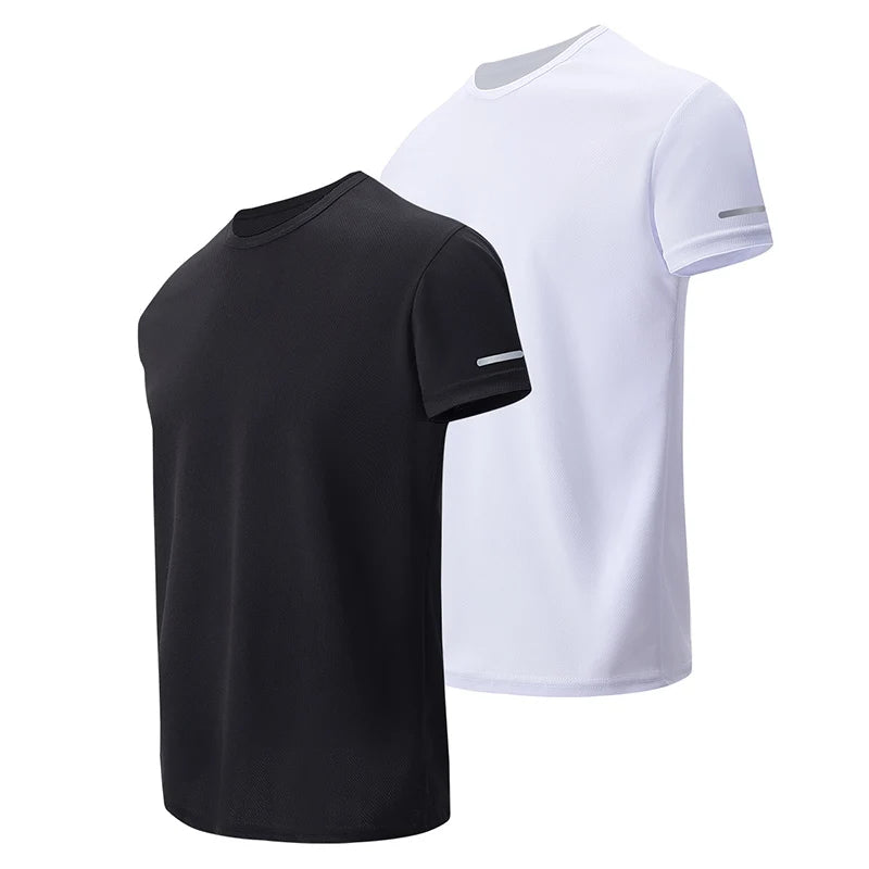 1/2/4Pcs Men's Summer Solid Color Mix And Match Short-sleeved Young Men's Loose Quick-drying Sports Running Shirt Middle-aged T- - Live Store 4U