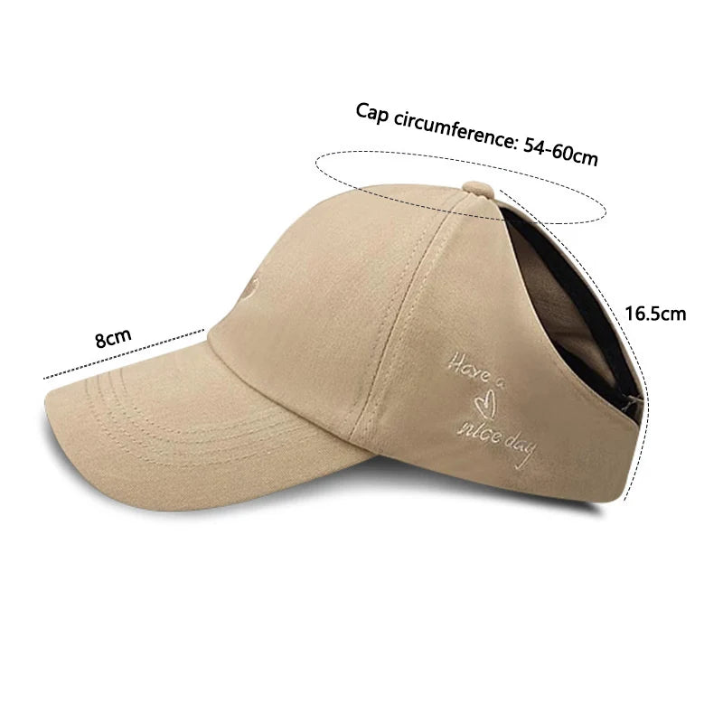 Women Ponytail Baseball Caps Fashion Lady Criss Cross Messy Bun Snapback Hat Outdoor Sports Adjustable Breathable Trucker Hats