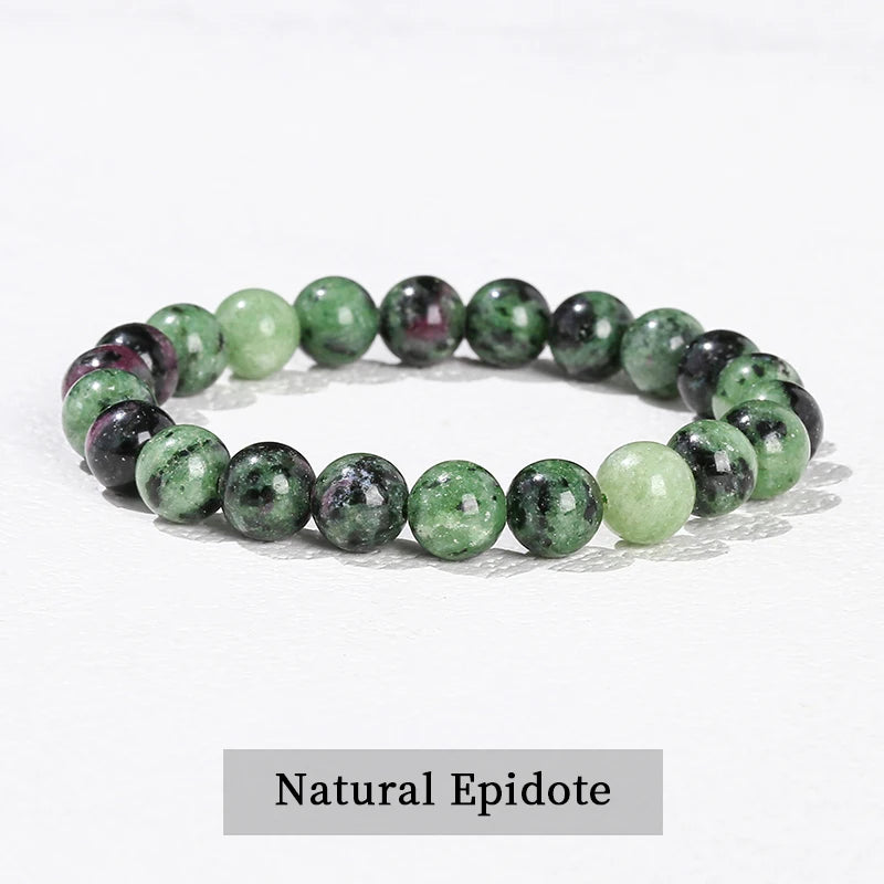 JD 6 8 10mm Natural Stone Beaded Bracelet Obsidian Fluorite Quartz Jasper Healing Beads Bangles Women Men Stretch Yoga Jewelry - Live Store 4U
