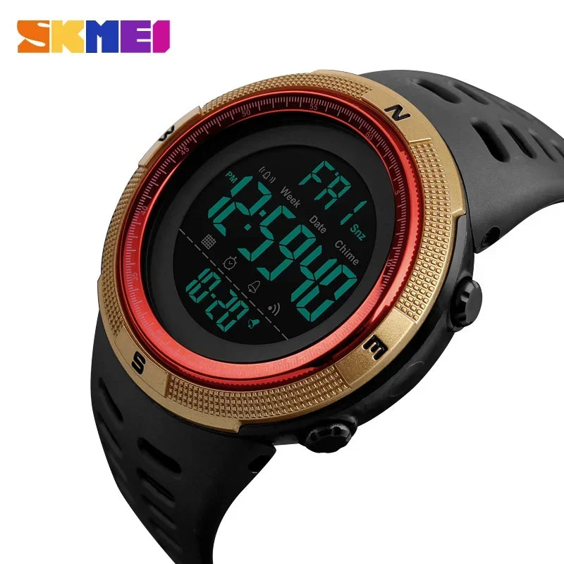 SKMEI 1251 Waterproof Digital Watch for Men Sport Countdown Electronic Wristwatches Mens Military LED Clock 1560 Reloj Hombre