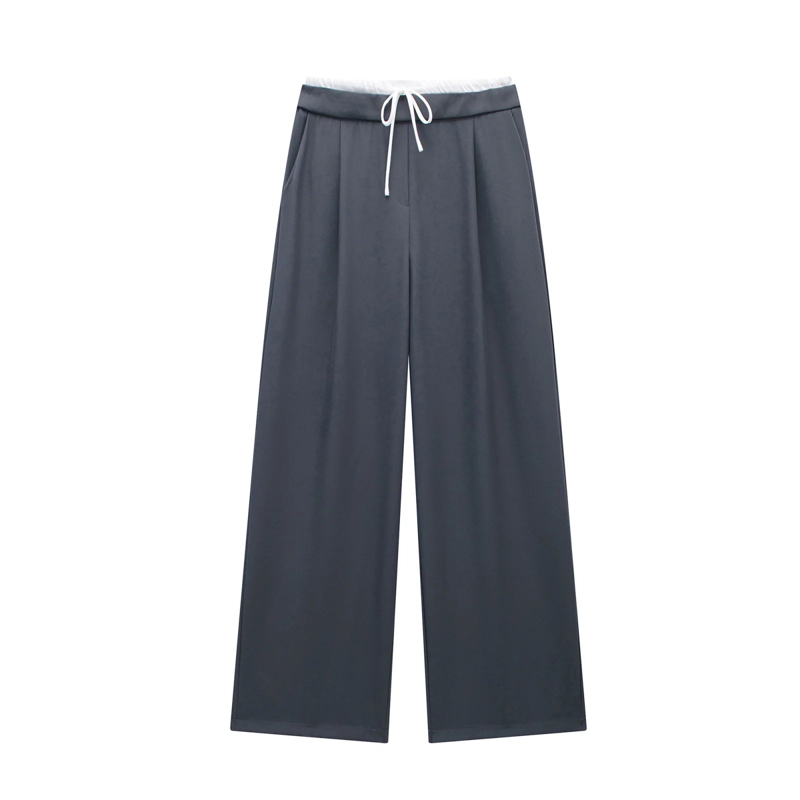 Willshela Women Fashion Solid Lace Up Side Zipper Straight Pants Vintage High Elastic Waist Female Chic Lady Trousers - Live Store 4U