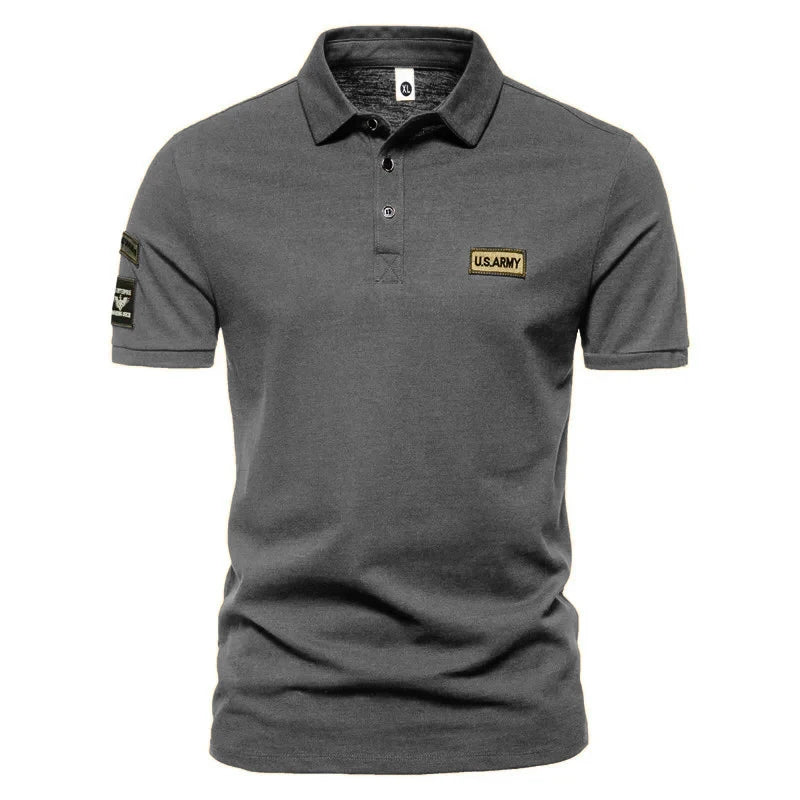New Men Short Sleeve Tshirts Summer Breathable Embroidered Polo Shirt for Men Lightweight Solid Color Large Tops - Live Store 4U