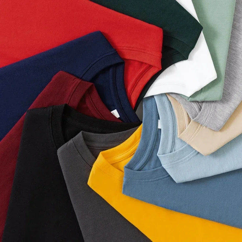 Men's Solid Color Round Neck Cotton Long Sleeved T-shirt Summer Comfortable Top - Live Store 4U
