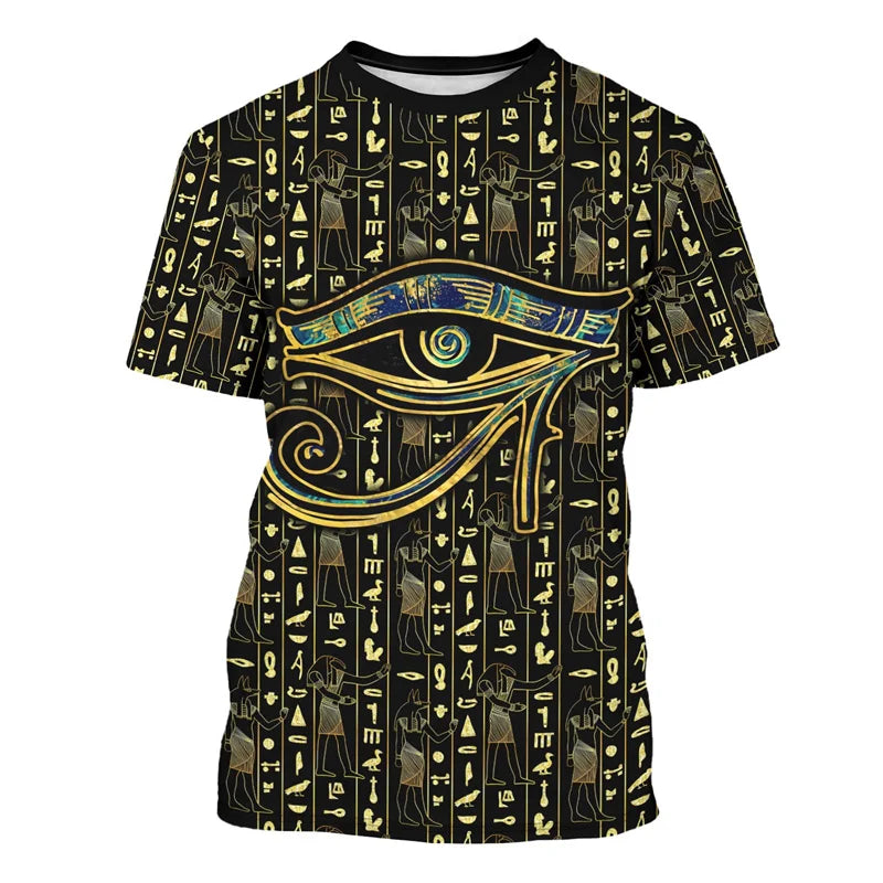 Ancient Egypt Graphic T Shirt For Men Pharaoh Anubis 3D Printed T-Shirts Summer Casual Unisex Loose Top O-Neck Short Sleeve Tees