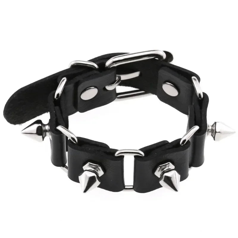 Hip Hop Rock PU Leather Bracelet Men and Women Punk Spikes Rivets Skull Heart Cross Creative Party Bracelet Jewelry Accessories - Live Store 4U