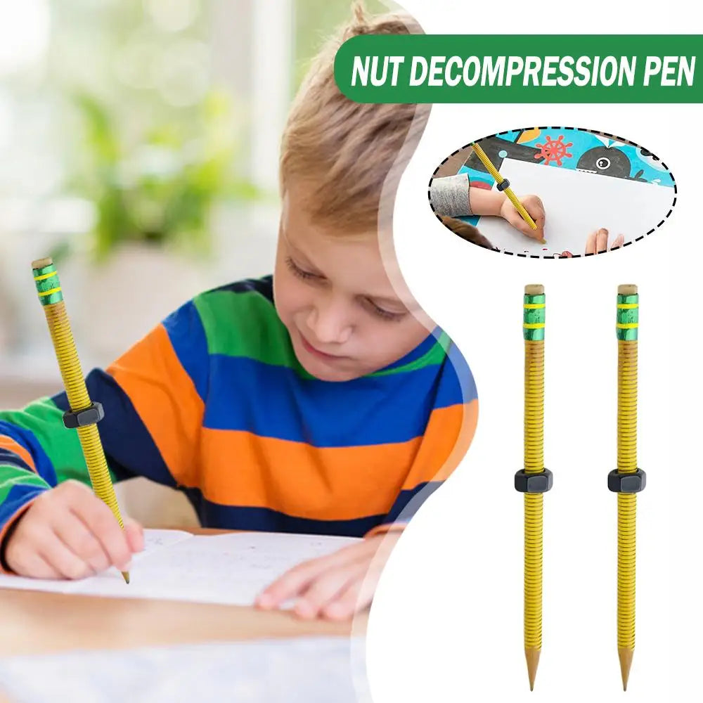 2025 New Stress Relief ADHD Pencil Enhances Focus Relieve Anxiety Rotating Pen Threaded Fidget Pencil Gifts for Autism Kids