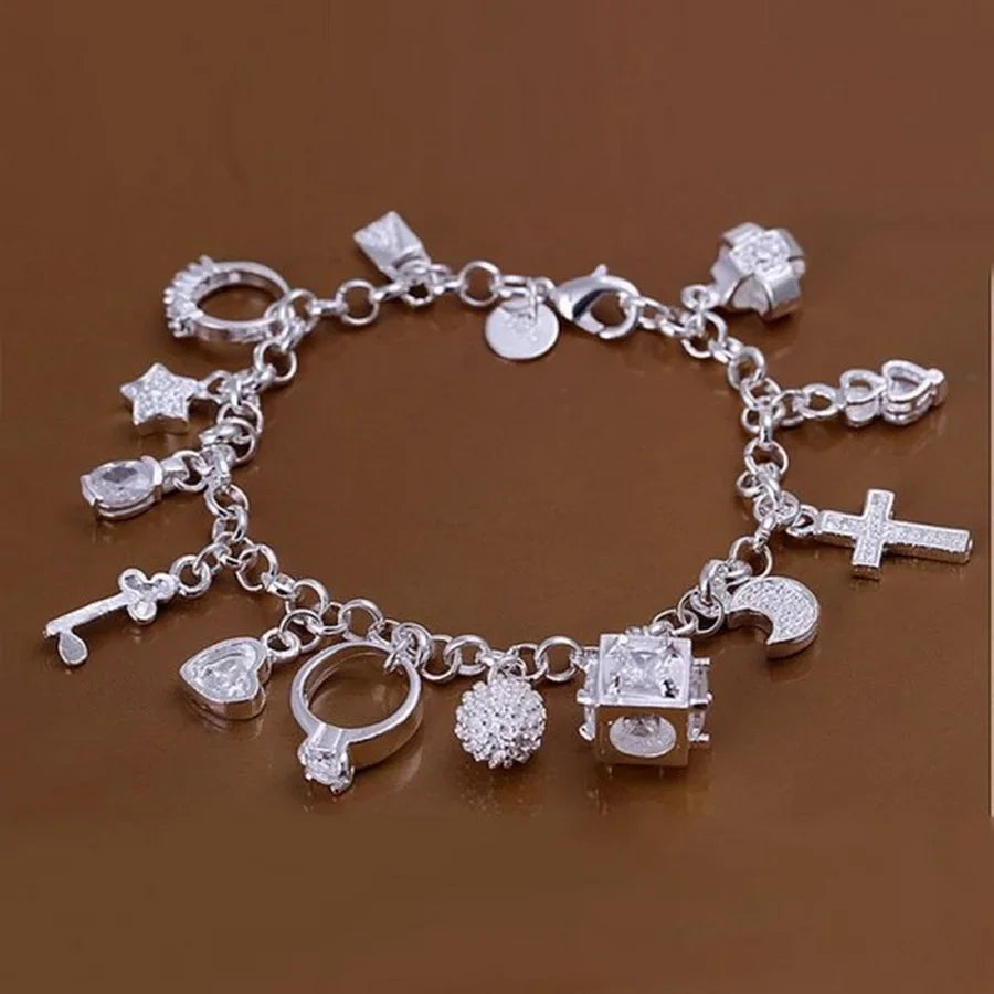 Fine 925 Sterling Silver Noble Nice Chain Solid Bracelet for Women Men Charms Party Gift Wedding Fashion Jewelry Hot Model - Live Store 4U
