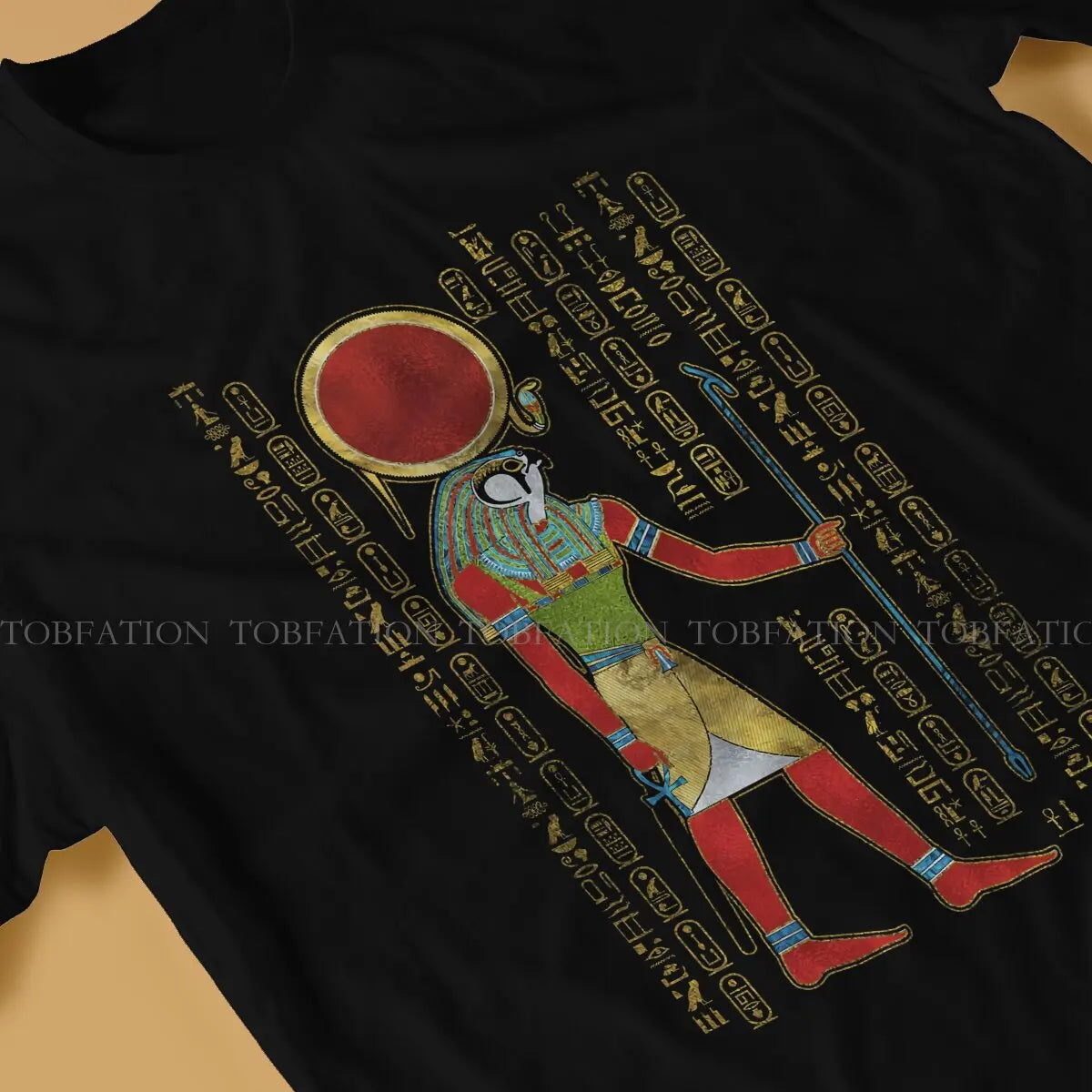 Ancient Egypt Egyptian TShirt for Men Re Horakhty Ra Horakht Ornament Classic Humor Casual Sweatshirts T Shirt