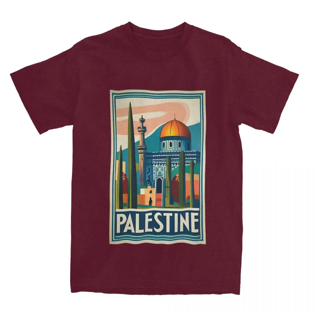 Couple T-Shirt Vintage Palestine Jerusalem Peace T Shirts Leisure Summer Tees Aesthetic Print Cotton Tops Gift Idea