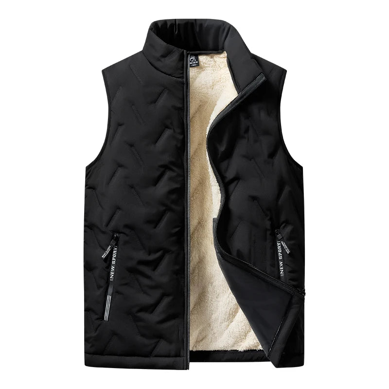 Autumn and winter fashion men's cotton vest jacket casual multifunctional plus size warm standing collar sleeveless men's top - Live Store 4U