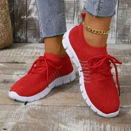 Summer Women Mesh Breathable Casual Shoes Woman Slip on Lightweight Sneakers Girl Lace Up Fashion Comfortable Walking Shoes