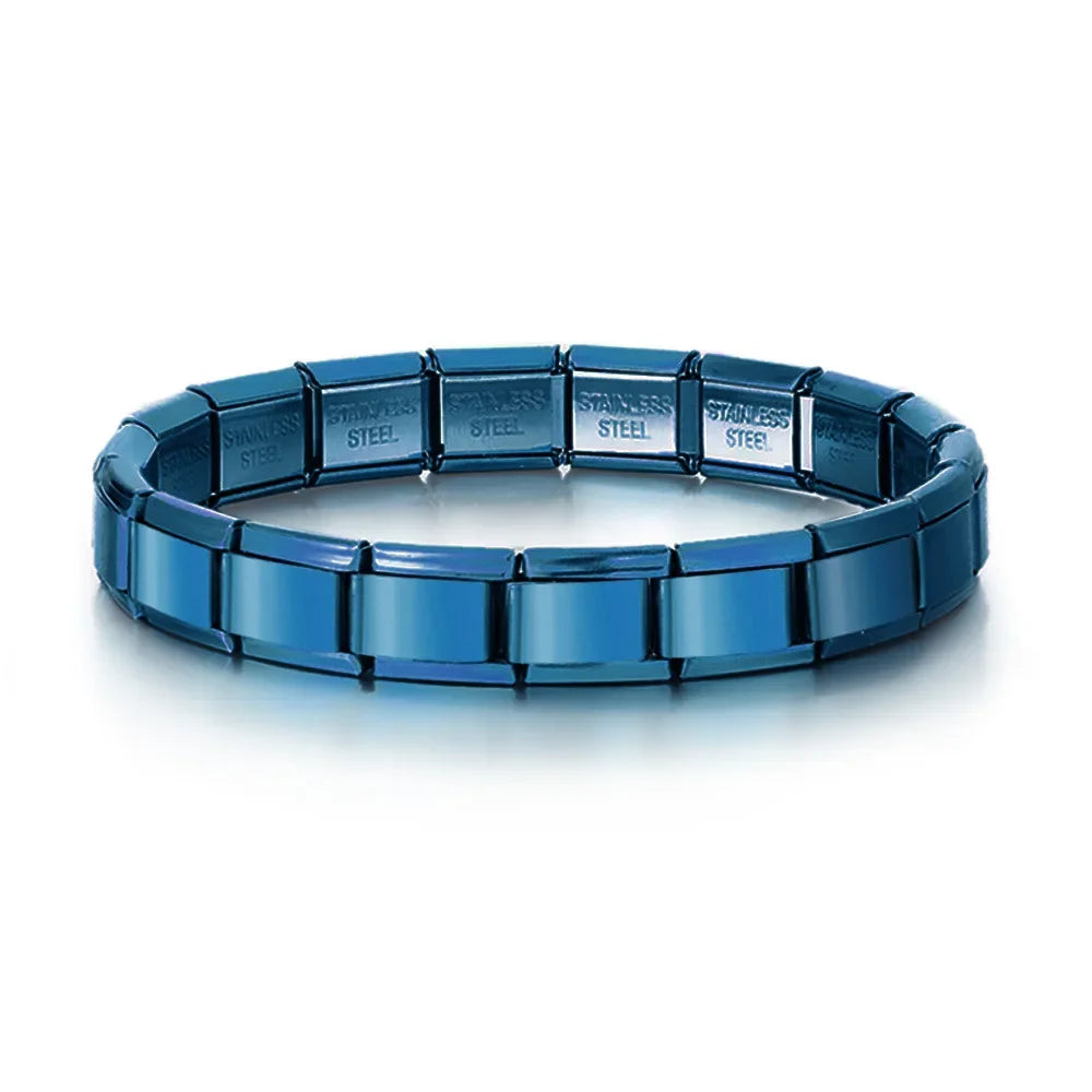 2025 New Men and Women Starry Colors 18 Pieces Italian Charm Fit 9mm Stainless Steel Modular Bracelet Wholesale Jewelry - Live Store 4U