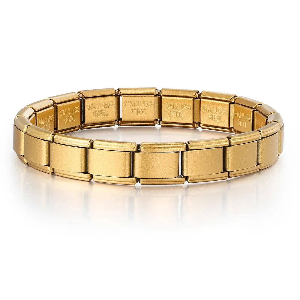2025 New Men and Women Starry Colors 18 Pieces Italian Charm Fit 9mm Stainless Steel Modular Bracelet Wholesale Jewelry - Live Store 4U