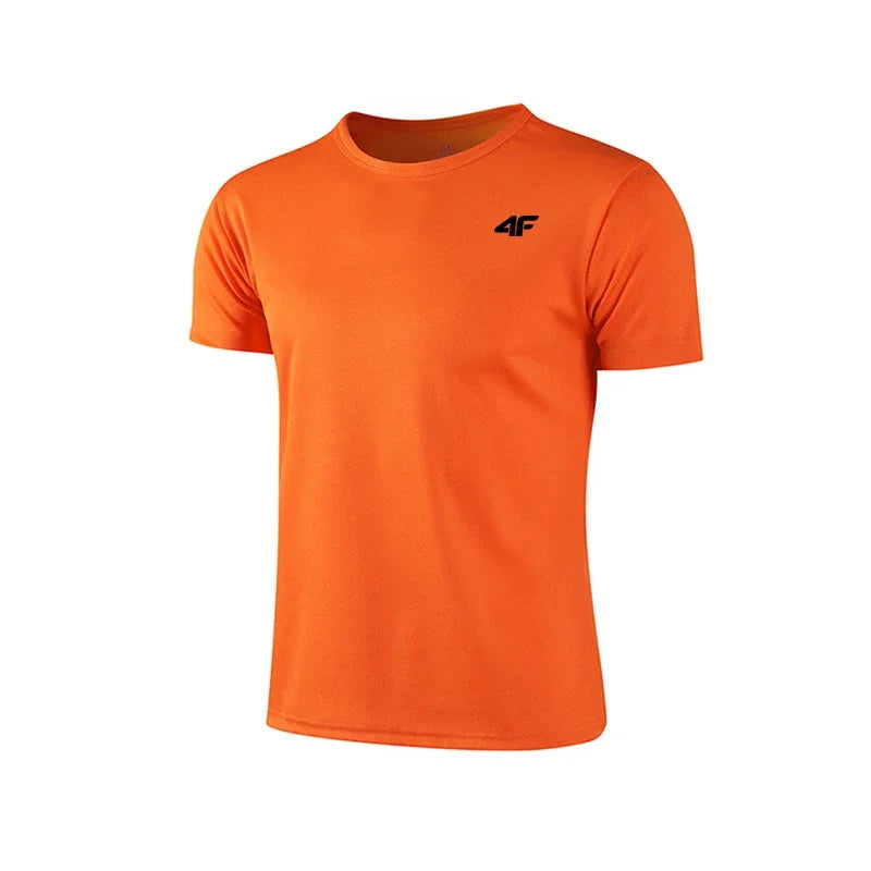 Men's Summer Exercise Trainning T-shirt High Quality Breathable Quick Dry Short Sleeved Top Marathon Gym Fitness Basketball Tees - Live Store 4U