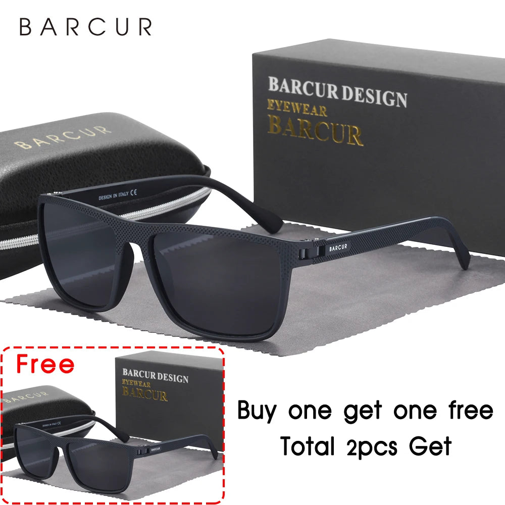 BARCUR Men Polarized Sunclasses TR90 Light Weight Fishing Travel Sun Glasses Women Outdoor Eyewear Accessory Oculos
