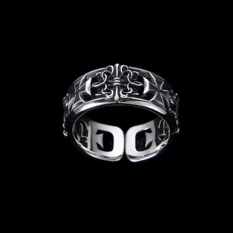 New retro cross hip-hop punk style niche opening ring for men - Live Store 4U