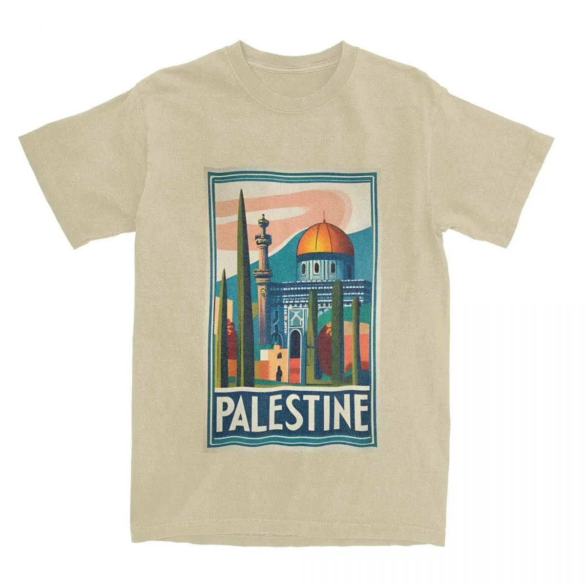 Couple T-Shirt Vintage Palestine Jerusalem Peace T Shirts Leisure Summer Tees Aesthetic Print Cotton Tops Gift Idea