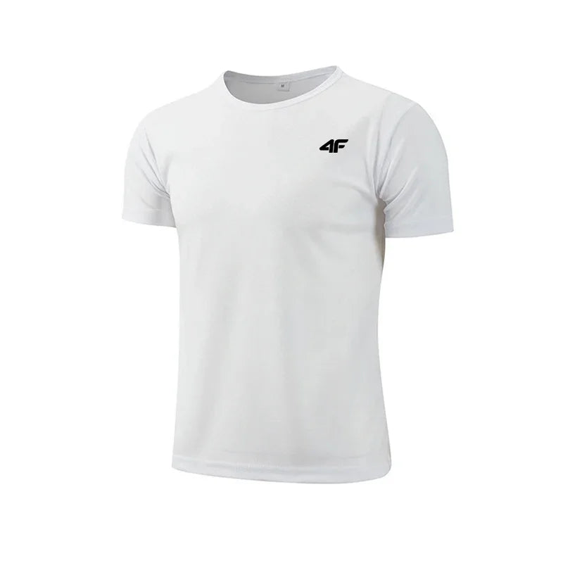 Men's Summer Exercise Trainning T-shirt High Quality Breathable Quick Dry Short Sleeved Top Marathon Gym Fitness Basketball Tees - Live Store 4U