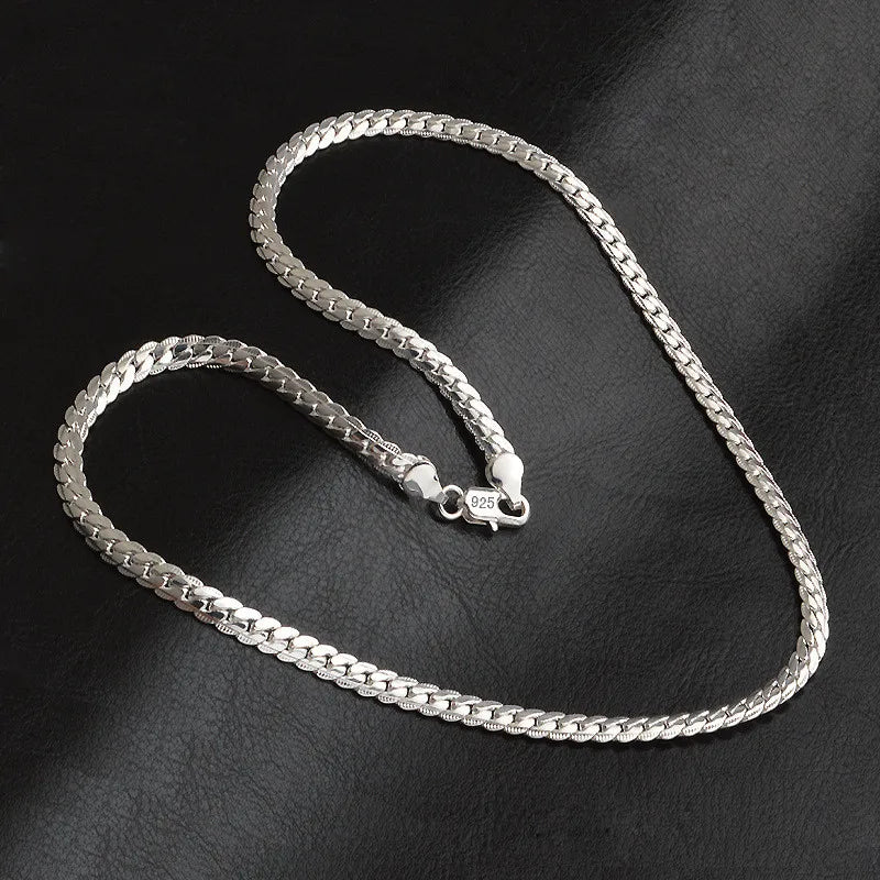 20-60cm 925 Sterling Silver Luxury Brand Design Noble Necklace Chain For Woman Men Fashion Wedding Engagement Jewelry Gifts - Live Store 4U