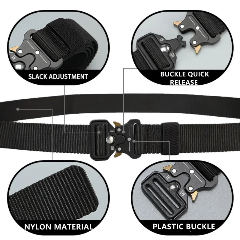 Men's Belt Outdoor Hunting Tactics Belt Multi functional Buckle Nylon Belt High Quality Marine Corps Canvas Belt - Live Store 4U