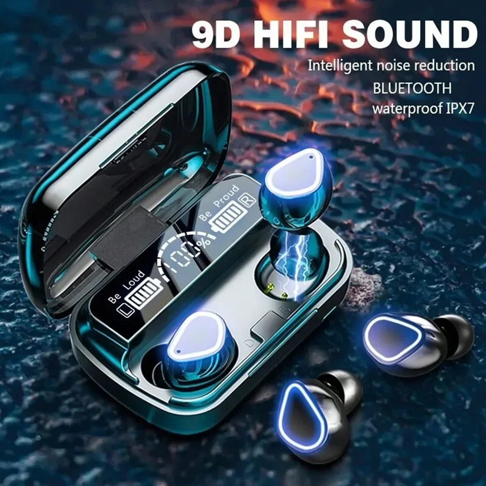 M10 Bluetooth Earphones Handfree LED Dispay Headphones Bluetooth HiFi Stereo Music Wireless Earbuds Waterproof Gaming Headset