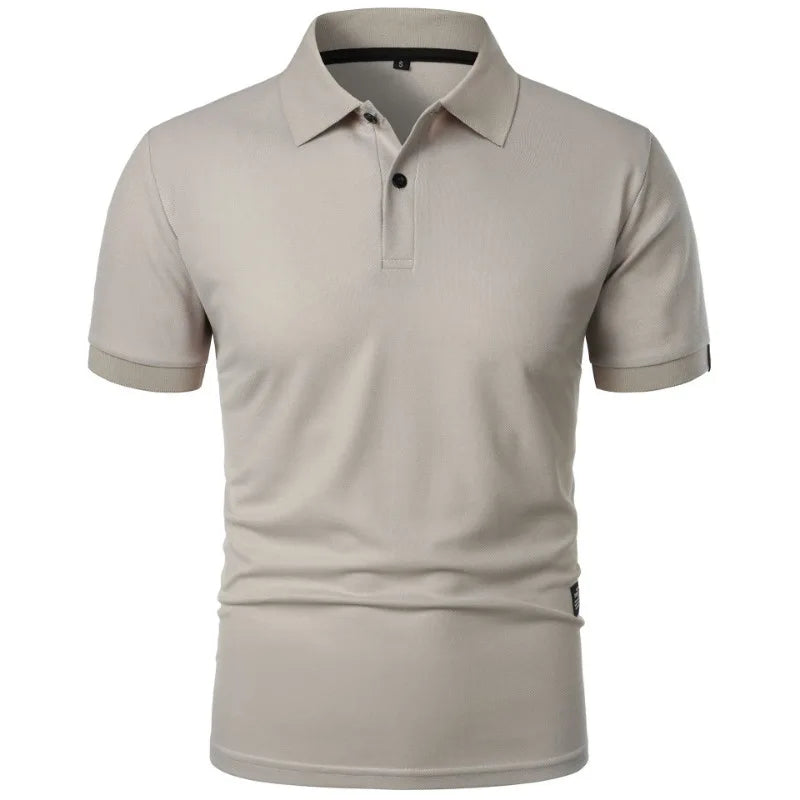 New Solid Color Polo Shirt Men's Short Sleeve Button Tshirts Lapel Lightweight  Streetwear Sport Casual Tops - Live Store 4U