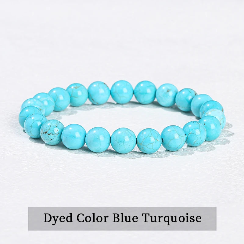 JD 6 8 10mm Natural Stone Beaded Bracelet Obsidian Fluorite Quartz Jasper Healing Beads Bangles Women Men Stretch Yoga Jewelry - Live Store 4U