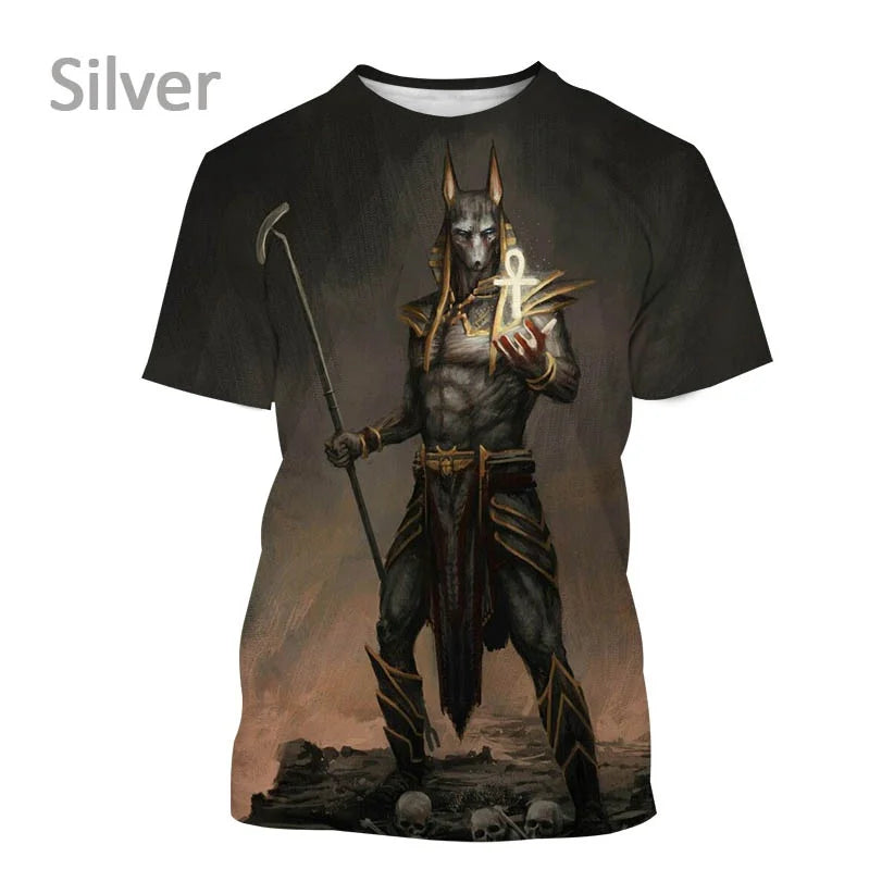 Anubis 3D T-shirt Ancient Egyptian God Eye of Egypt Pharaoh Anubis Wolf Unisex Harajuku Casual Short Sleeve Top