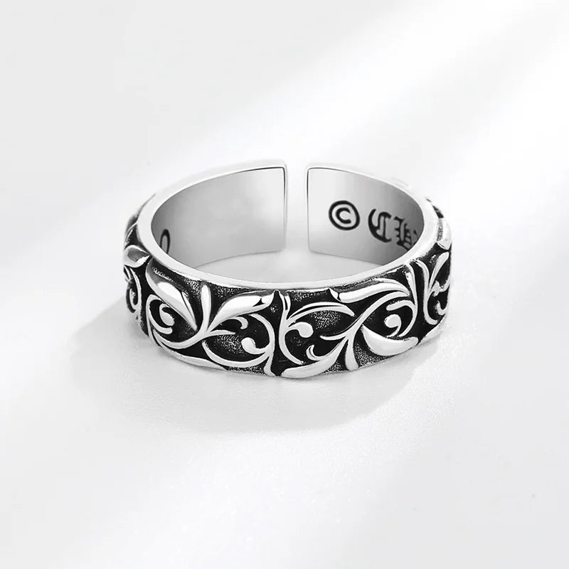 Retro Eternal Vine Ring Silver Color Punk Gothic Vintage Open Ring For Men Women Handmade Designer Jewelry Unisex Accessories - Live Store 4U