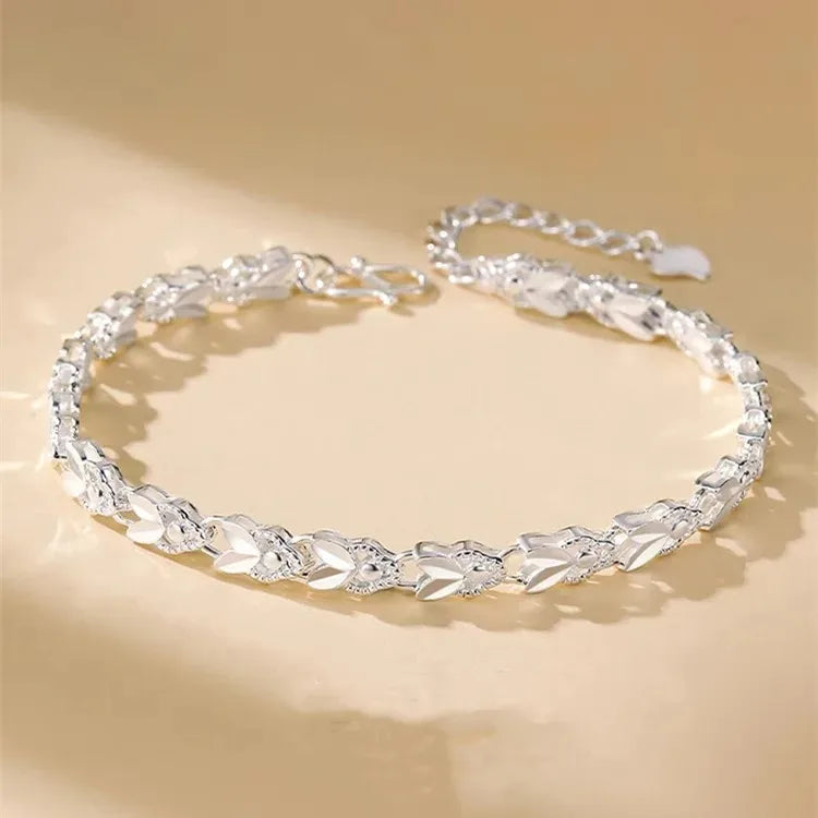 Fine 925 Sterling Silver Noble Nice Chain Solid Bracelet for Women Men Charms Party Gift Wedding Fashion Jewelry Hot Model - Live Store 4U