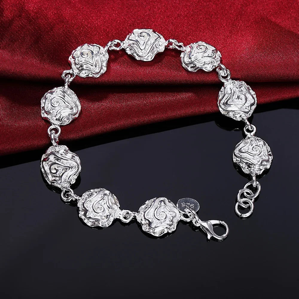Fine 925 Sterling Silver Noble Nice Chain Solid Bracelet for Women Men Charms Party Gift Wedding Fashion Jewelry Hot Model - Live Store 4U