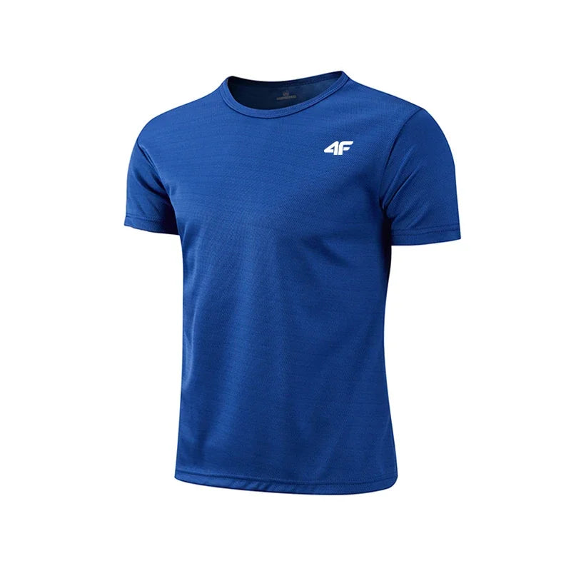 Men's Summer Exercise Trainning T-shirt High Quality Breathable Quick Dry Short Sleeved Top Marathon Gym Fitness Basketball Tees - Live Store 4U