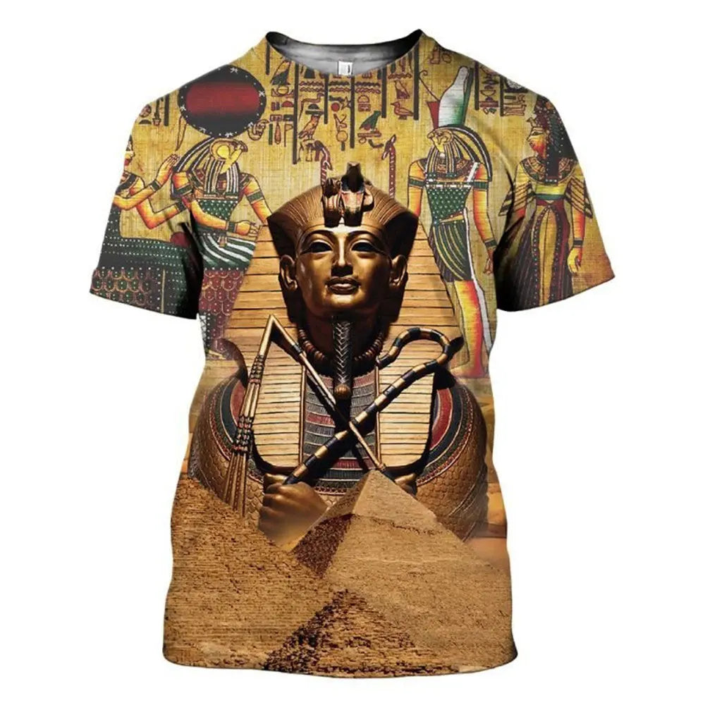 Pharaoh of Egypt graphic t shirts Summer Fashion Men Casual Oversized t shirt Hip Hip Trend Personality Retro Short Sleeve Tees