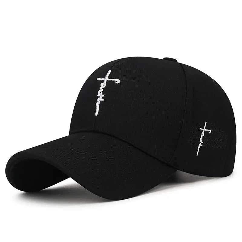 Embroidery English Cross Casual Baseball Cap Men's Women's Youth Adjustable Hat